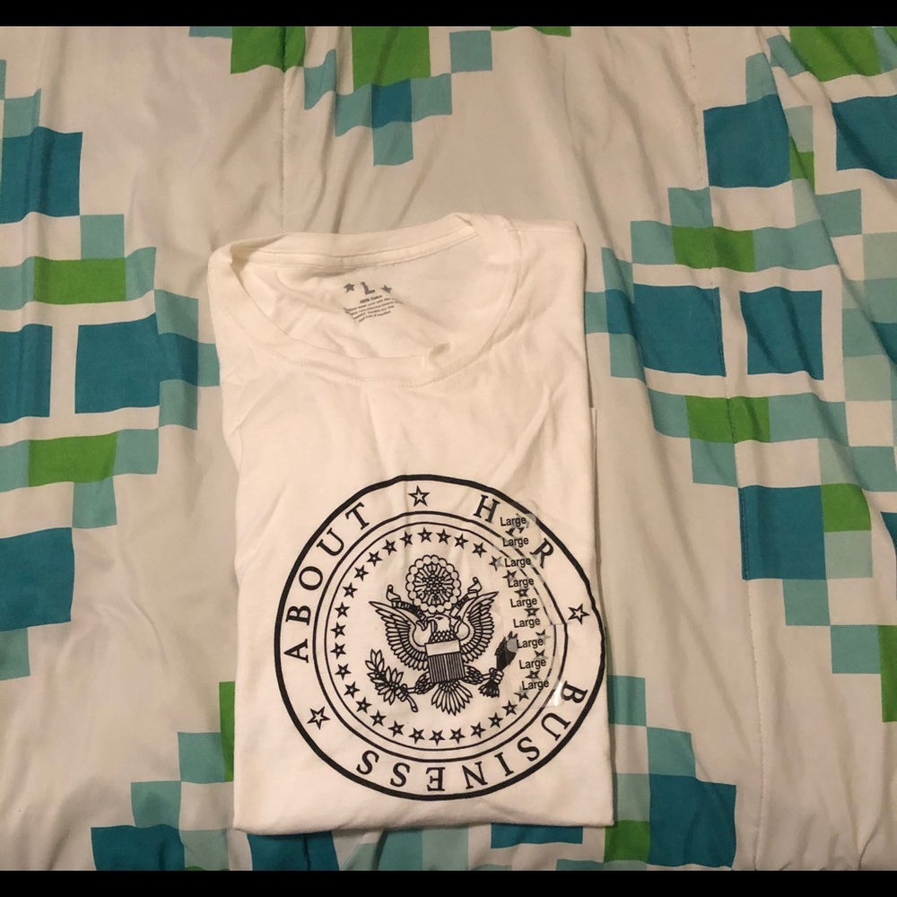 “About her business” graphic tee